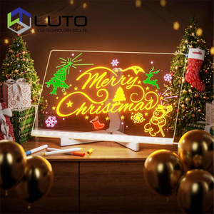 Luto ánh sáng LED tin nhắn bảng Acrylic xóa được Lưu ý vẽ menu trang trí bảng Quà tặng tự làm đèn ngủ tùy chỉnh bảng tin - Product Image 3