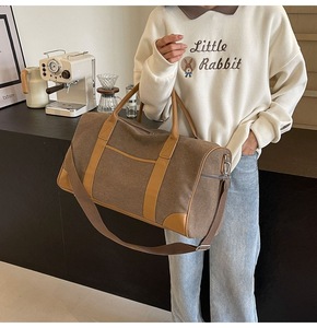 Мужская парусиновая дорожная сумка с кожаной ручкой - Product Image 6