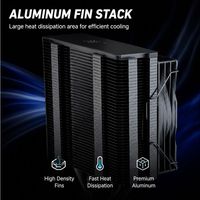 ARGB CPU Air Cooler 6 Heatpipes PWM Fluid Bearing Tower Heatsink Plastic for Intel LGA1700/1200 AM5/AM4 Gaming Computer Case