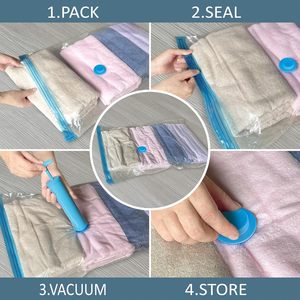 Sacs de rangement pour matelas sous vide Sacs de rangement sous vide avec pompe <span class=keywords><strong>Compresseur</strong></span> de vêtements en plastique sécurisé Impression Pe Sac à fermeture éclair PA - Product Image 2