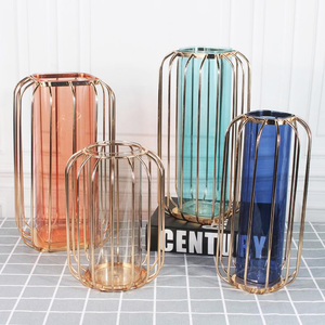 <span class=keywords><strong>Vase</strong></span> à fleurs en fer forgé et argenté pour table, Pot de fleurs, décoration nordique, pour mariage, maison, fer forgé, or - Product Image 1