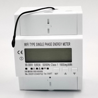 Smart WiFi Single Phase 90-300V 5(60)A Din Rail Energy Meter 100A Max saat ini 2 kabel Modbus-RTU Protocol 1.0 kelas Akurasi
