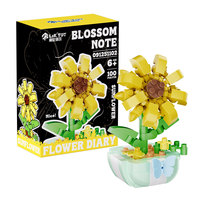 Lot de blocs de construction 3D mini tournesol en pot, kit d'assemblage botanique, jouets en briques en vrac pour enfants, directement de l'usine