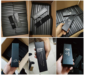 Custom Low MOQ Base and Lid Black Kraft Paper Cardboard Key Chain Paper Box With Black <strong>Padding</strong> <strong>Foam</strong> - Product Image 4