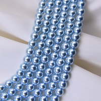 Perles en verre effet nacré brillant bleu glace 302, 3mm, 4mm, 6mm, 8mm pour la fabrication de lustres, bijoux et bracelets DIY, en cristal