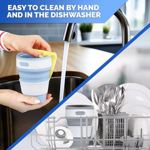 Miglior Regalo: Tazza Pieghevole da 12OZ con Motivo Marmorizzato, in Silicone con Moschettone, Tascabile, per Viaggi, Acqua, Birra, <span class=keywords><strong>Caffè</strong></span>, Tazza da Campeggio Richiudibile - Product Image 2