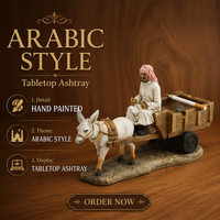 Cendrier en résine personnalisé, figurines de chameau et de chariot de style arabe pour ornement de table, cadeaux de l'Aïd Moubarak, souvenirs touristiques 3D