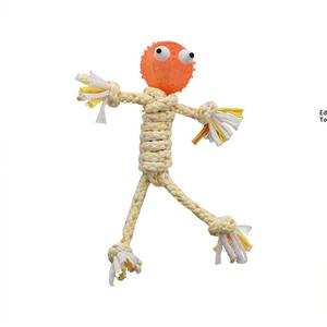 Juguete de Cuerda de Algodón con Forma de Hombrecito de Dibujos Animados, Juguete Mordedor Resistente a las Mordidas para Perros Pequeños y Medianos - Product Image 6