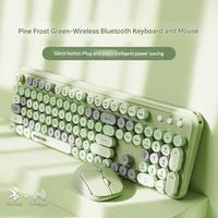 Keyboard Membran Nirkabel New Gradient V96 Frost Green/Jelly Bean/Blackberry Punk dengan Nuansa Mekanik, Set Keyboard dan Mouse Senyap