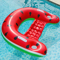 Fauteuil flottant gonflable en PVC transfrontalier en forme de pastèque, canapé aquatique épaissi en forme de U, hamac fruité et bouée de natation