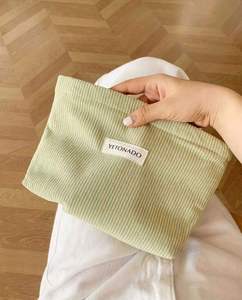 Eco Friendly Custom Logo Travel Portable Corduroy Toiletry Makeup <b>Pouch</b> Zipper Cosmetic Storage Bag Gifts <b>Make</b> <b>up</b> Bags Girl - Product Image 5