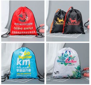Wholesale Customized Draw <b>String</b> Sports Backpack Gym <b>Bag</b> Custom Logo Polyester Nylon Shop Promotional Fitness Drawstring <b>Bags</b> - Product Image 5