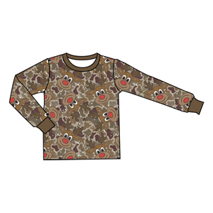 Sweat-shirt camouflage personnalisé pour bébé garçon, motif élan, pyjama pour enfants, tenues de nuit en gros pour frères, vêtements pour enfants - Product Image 3