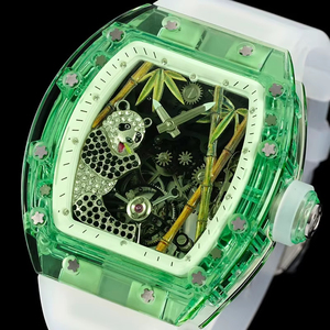 Nuevo Reloj Mecánico Unisex de Moda Inspirado en Pandas, con Caja Transparente de Cristal, Movimiento Tourbillon Esqueleto, Resistente al Agua - Product Image 2