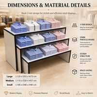 Étagère d'exposition en forme d'échelle, ensemble de tables de présentation pour le commerce de détail, présentoir en bois à 3 niveaux pour magasin, support d'exposition pour chemises