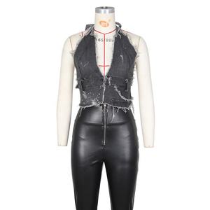 Jeans strappati canottiera Casual da donna Sexy con capezza elegante gilet di Jeans in Denim <span class=keywords><strong>Clubwear</strong></span> - Product Image 5