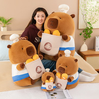 Peluche Capybara Chef Personnalisée, Poupée Capybara Mignonne et Originale en Forme de Pain, en Coton PP, Décoration de Chambre, Cadeaux pour Enfants, Anti-Stress