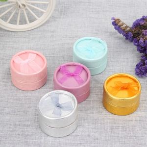 Mix Color Paper Ribbon Round Ring Ear Studs Jewelry <b>Box</b> <b>Cheap</b> - Product Image 3
