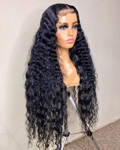 วิกผมมนุษย์แบบไม่ใช้กาว28in 180% ผมหยิกเป็นลอนด้านหน้าเป็นลอนคลื่นสีดำวิกผมฟอง13x4HD สำหรับ<span class=keywords><strong>ผู้หญิง</strong></span>สีดำวัตถุดิบ - Product Image 3