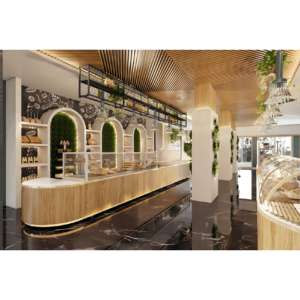 Vitrine réfrigérée pour pâtisserie, présentoir à gâteaux moderne, présentoir à pain, vitrine à gâteaux avec éclairage LED, vitrine réfrigérée pour gâteaux - Product Image 1