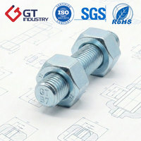 Double End Stud Bolt ASME B18.31.2 A193 B7 1-1/8 Zinc Galvanized for Heavy Industry