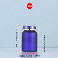Bouteille en plastique de récipients vides de médicaments de pharmacie d'emballage fait sur commande d'ANIMAL FAMILIER mat bleu avec le chapeau