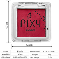 Vente en gros PIXY 6 couleurs Poudre de blush mate vegan pour le visage Maquillage unique Lisse Petite Poudre de blush en stock