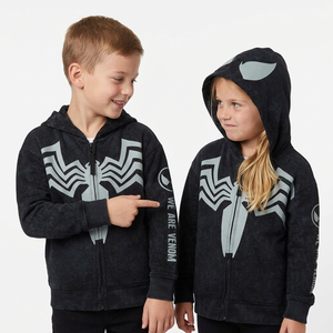 Sudadera con Capucha y Cremallera del Personaje Venom, Unisex, de Forro Polar, Color Sólido, Ropa de Invierno para Niños, Servicio OEM, Ropa Casual - Product Image 6