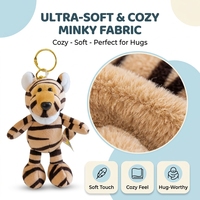 Porte-clés en peluche Tigre mignon Prêt à expédier Pendentif animal de la jungle en peluche Breloque de sac Accessoire Kawaii CE EN71