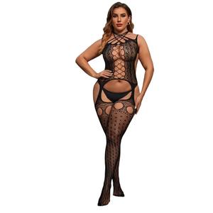 Женское сексуальное нижнее белье больших размеров с кружевным узором в сеточку, слитное боди для взрослых - Product Image 5
