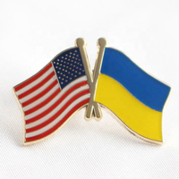 Prix usine États-Unis et Ukraine Insignes d'amitié Insigne de drapeau national Métal dur doux tous les pays Drapeau Épinglette