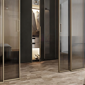 Estilo Loft Marco de acero deslizante silencioso <span class=keywords><strong>Puerta</strong></span> de vidrio negro Puertas de partición <span class=keywords><strong>Puerta</strong></span> de vidrio deslizante - Product Image 3