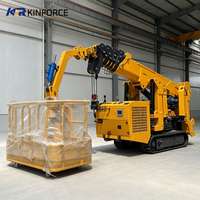 Grue araignée professionnelle 3T 3 tonnes, mini-grue sur chenilles autopropulsée avec flèche télescopique télécommandée, prix usine