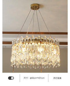 高級ゴールド K9 クリスタルシャンデリア LED モダンペンダント照明器具ホテルの階段結婚式の装飾寝室ダイニングルーム用 - Product Image 6