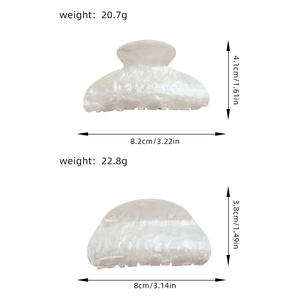 مشبك شعر أكريليك نصف دائري بتصميم كلاسيكي بسيط وشعبي عالي الجودة من YHJ، مشبك شعر رخامي حلو ومنعش للفتيات - Product Image 4