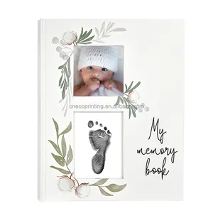 Custom Printing Modern Minimalist Hardcover Milestone Newborn Journal Baby Album And Memory Book