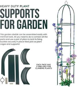 Outdoor-Garten-Rankgitter-Turm, Obelisk-Rankhilfen für Pflanzen, Kletterhilfe für Zimmerpflanzen, Blumen, Gemüse, Obst und Ranken - Product Image 5