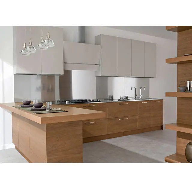 15 años de experiencia en la fabricación de cucine de madera de diseño de gabinete de cocina moderna