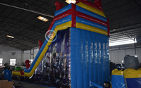 Toboggan gonflable commercial pour enfants, thème Avengers, avec jeux gonflables