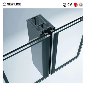 Panel de Fachada de Aluminio con Perfil Resistente al Calor, Vidrio Aislante, Ventana con Toldo, Muro Cortina de Vidrio Exterior para Edificios sin Marco - Product Image 1