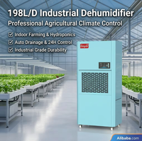 Meilleur Nouveau Déshumidificateur Industriel Électrique pour Serre et Salle de Culture 198L Haute Capacité Sécheur d'Air Commercial Humidimètre Numérique