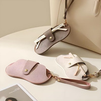 Étui de rangement pour lunettes en PU, pochette suspendue portable pour lunettes de soleil, étui à lunettes suspendu, clip pour lunettes