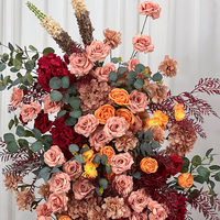 Arche de fleurs artificielles pour mariage Sunwedding avec support en métal, fleurs en soie, couleur personnalisée, solution tout-en-un