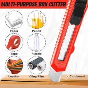 Taglierino Multiuso in Plastica e Acciaio di Alta Qualità 18mm con Logo Personalizzato per Bricolage, Imballaggio, Arte, Carta da Parati, Pellicole e Scatole - Product Image 5