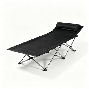 Lit de camping pliable avec oreiller, lit de camp portable robuste pour le camping, les voyages et la plage - Product Image 3
