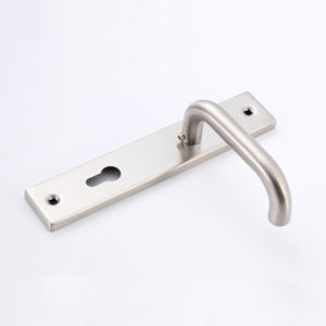 Maniglia per <span class=keywords><strong>Porta</strong></span> in Legno con Serratura in Acciaio Inox dal Design Semplice su Piastra - Product Image 4