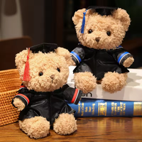 Ours en peluche de graduation Jouet en peluche unisexe Nouveau peluche Ours en peluche personnalisé Arrivée d'un animal Petite taille 23cm Aspirateur acceptable