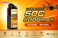 Baterai Semi-solid State Longkun 8S 22.2V 8000mAh 35C untuk Drone RC, Quadcopter, Pesawat Terbang FPV Jarak Jauh