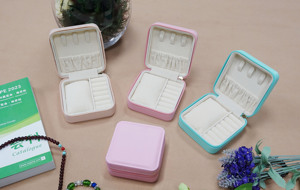 2024 Newest <b>Earrings</b> Necklace Ring Storage <b>Box</b> Portable Simple Pu Leather Travel Jewelry <b>Box</b> for Girls - Product Image 6