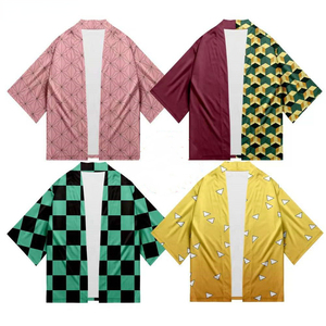 Donne/uomini estate Casual Cool Streetwear demone <span class=keywords><strong>Slayer</strong></span> stampa Anime giapponese Kimono Haori Yukata <span class=keywords><strong>Cosplay</strong></span> - Product Image 1